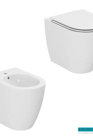 Subito Disponibile AZZURRA Comoda Vaso a terra rimless + Bidet + Copriwater SoftClose