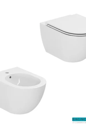 AZZURRA Comoda Vaso sospeso rimless + Bidet + Copriwater SoftClose Subito Disponibile