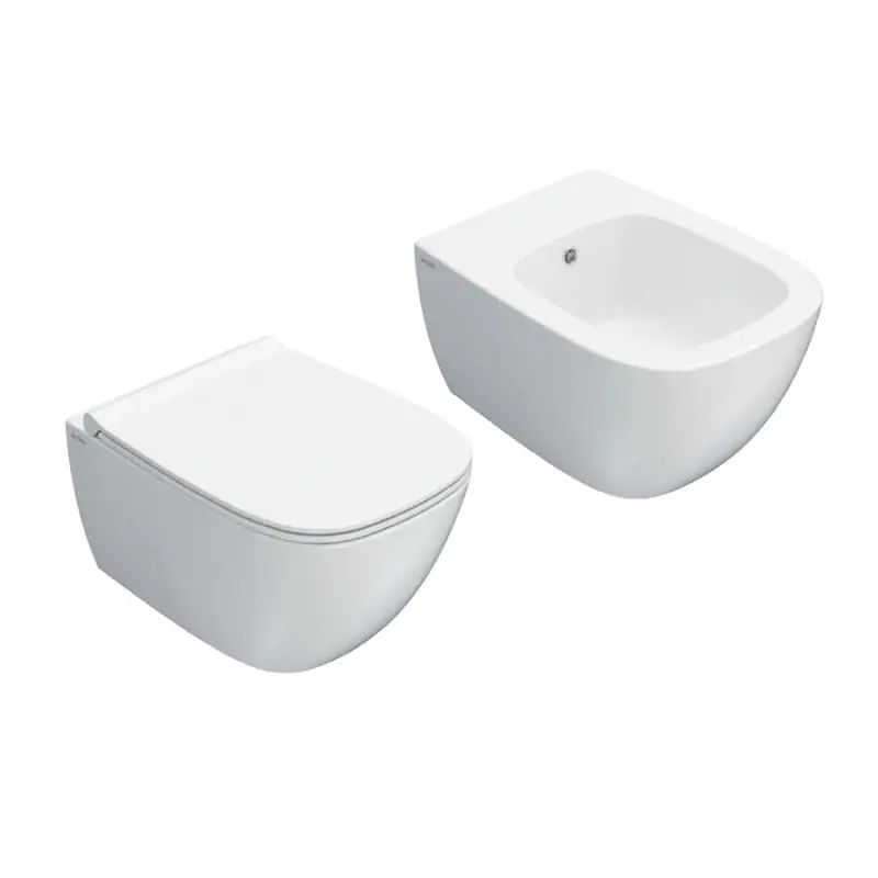 Vendita Finale CERAMICA GLOBO Genesis Vaso sospeso + Bidet + Copriwater Soft 55 cm