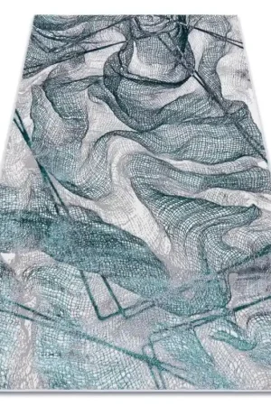 Tappeto DE LUXE moderno 621 rete da pesca - Structural grigio / verde Affare