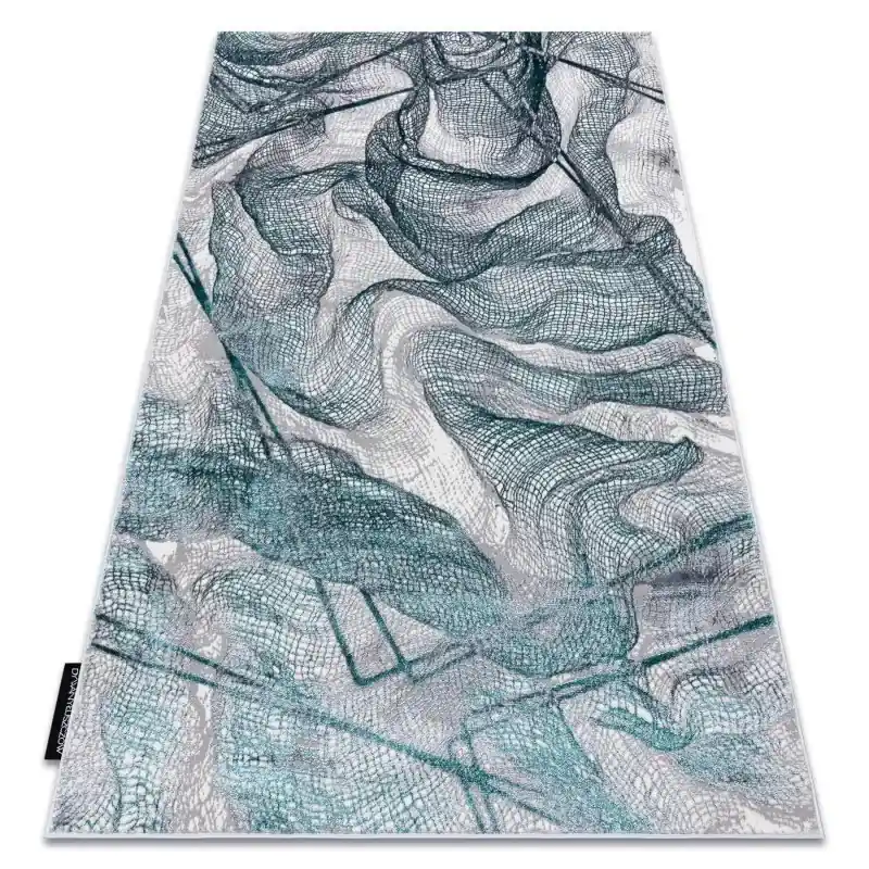 Tappeto DE LUXE moderno 621 rete da pesca - Structural grigio / verde Affare