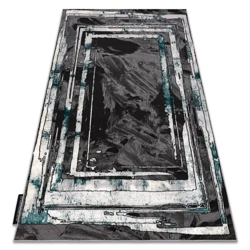 Occasione Tappeto DE LUXE moderno 619 Telaio - Structural grigio / verde