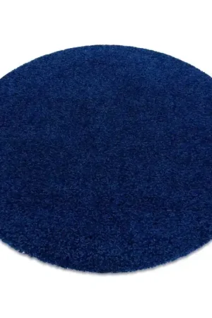 A Buon Prezzo Tappeto SOFFI cerchio shaggy 5cm blu scuro