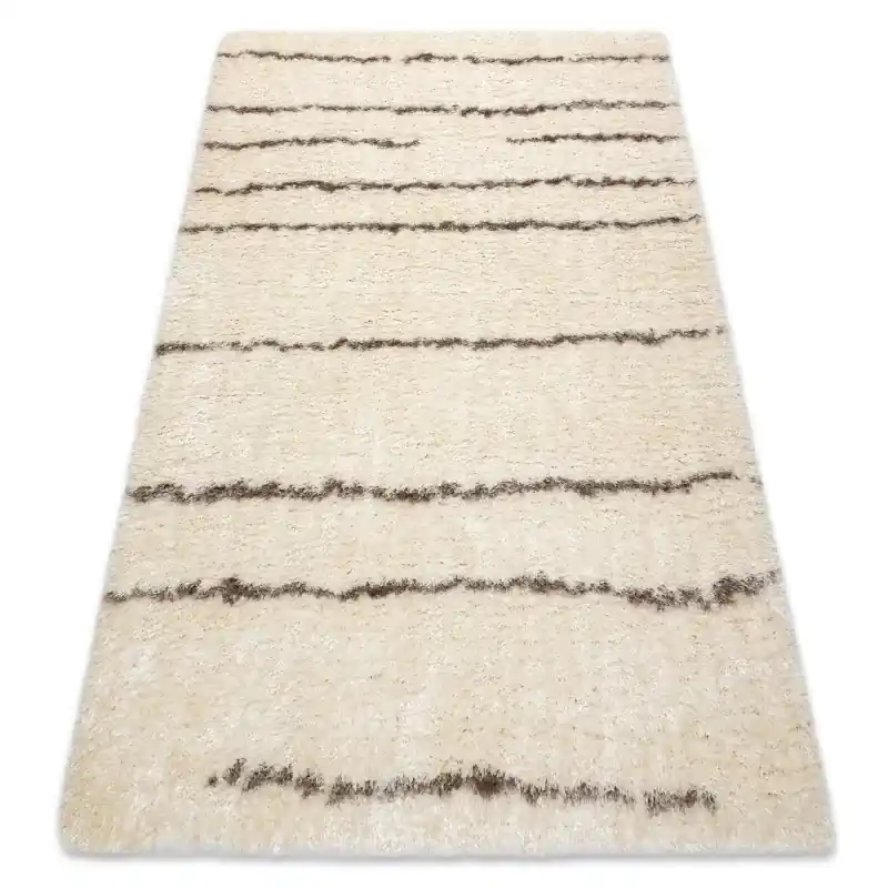 Prezzo Scontato Tappeto FLUFFY 2371 shaggy strisce - crema / beige