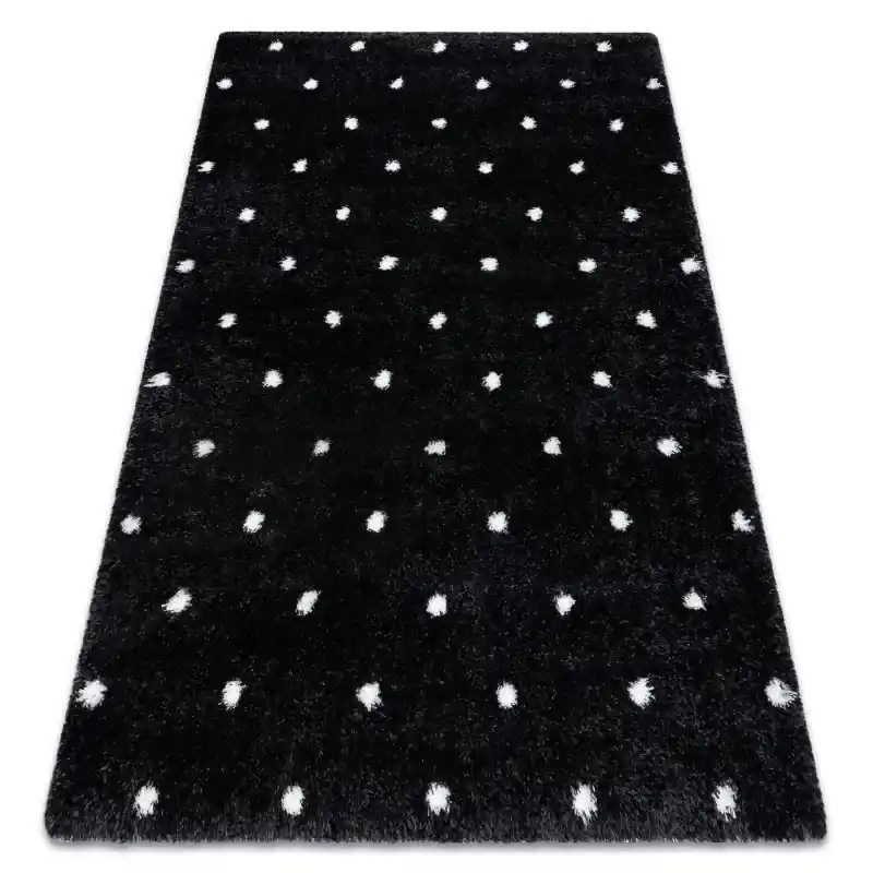 Tappeto FLUFFY 2370 shaggy punti - antracite / bianca Nuova Collezione