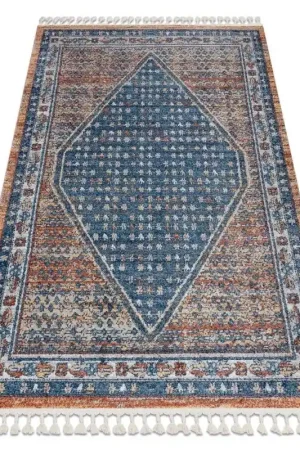 Affare Tappeto moderno BELLE BG58A blu scuro / beige Frange