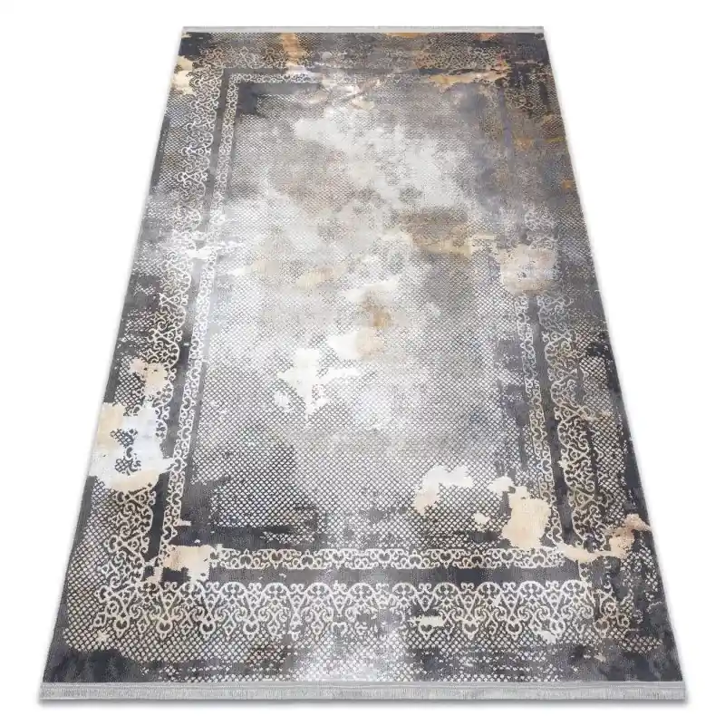 Esclusivo Tappeto LUCE 77 moderno Telaio vintage - Structural grigio / mostarda