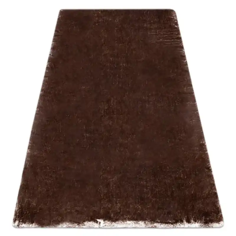 Più Venduto Tappeto da lavaggio moderno LAPIN shaggy antisdrucciolevole avorio / cioccolato