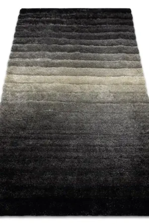 Affare Tappeto moderno FLIM 007-B6 shaggy, strisce - Structural grigio