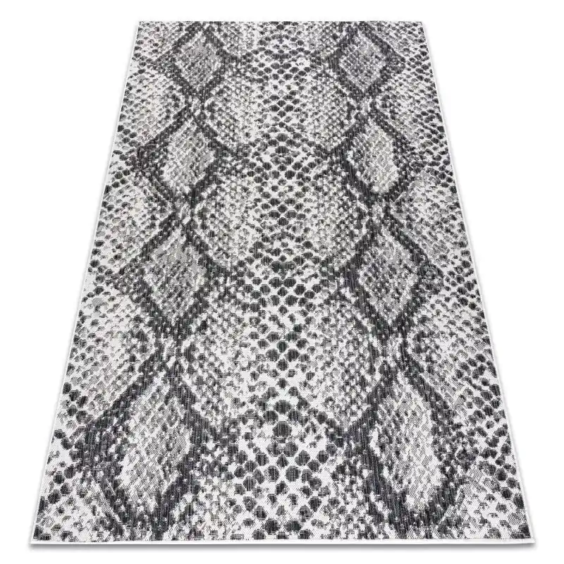 Tappeto SISAL SION Pelle di serpente tessuto piatto ecru / nero Offerta Speciale
