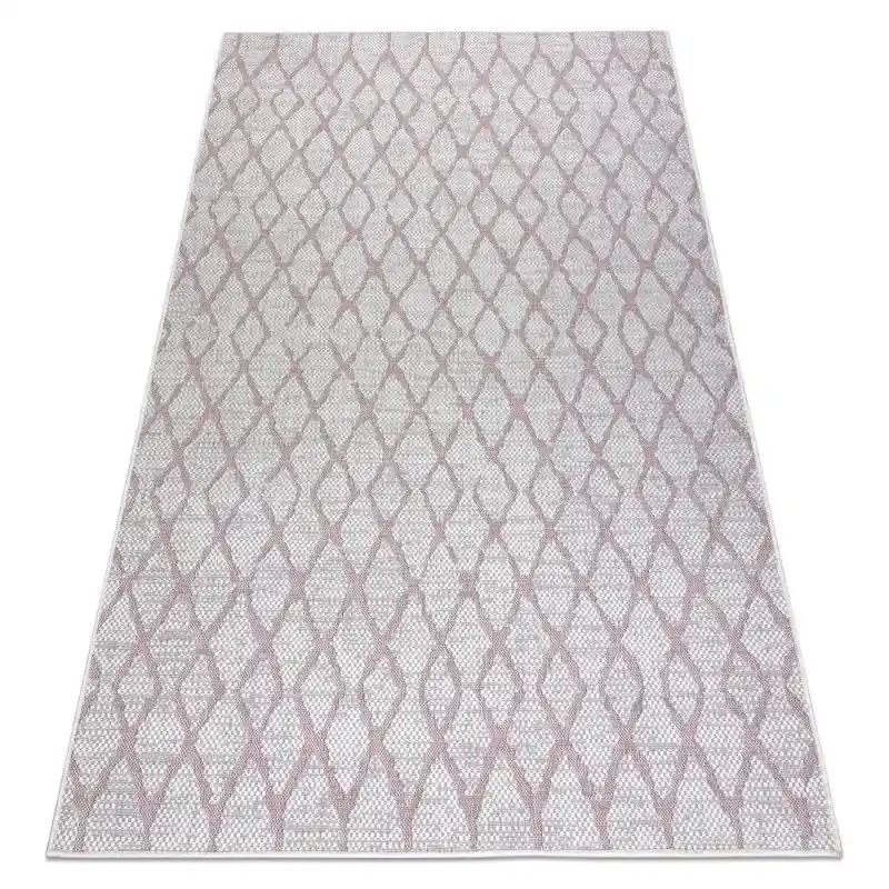 Tappeto SISAL SION Traliccio tessuto piatto ecru / rosa Miglior Prezzo