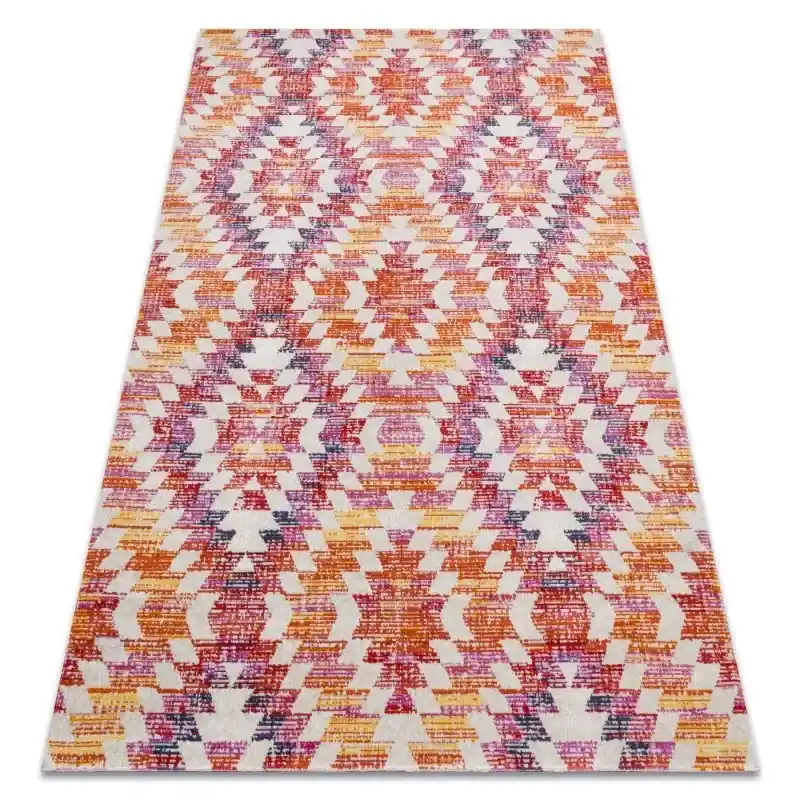 Tappeto moderno MUNDO diamanti 3D da esterno rosa / beige Offerta Lampo
