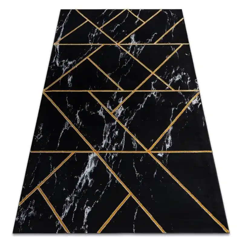 Sconto Tappeto EMERALD esclusivo glamour, elegante géométrique, Marmo nero / oro