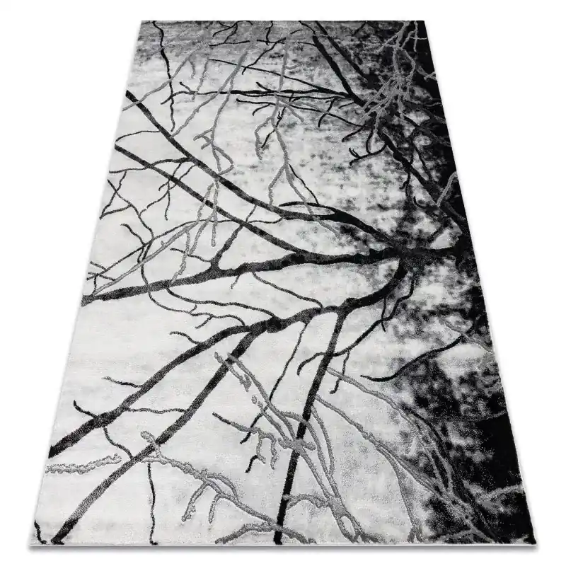 Popolare Tappeto EMERALD esclusivo glamour, elegante albero argint