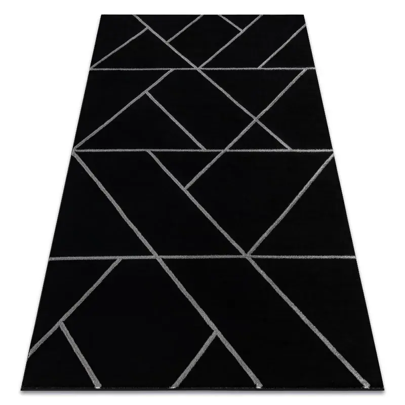 Tappeto EMERALD esclusivo glamour, elegante géométrique nero / argint Spedito Oggi