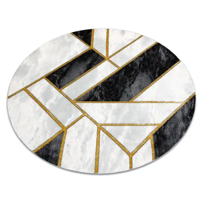 Tappeto EMERALD esclusivo 1015 cerchio - glamour, elegante Marmo, géométrique nero / oro Offerta Speciale