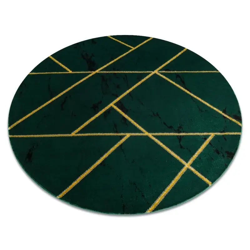 Tappeto EMERALD esclusivo 1012 cerchio - glamour, elegante Marmo, géométrique verde bottiglia / oro Economico