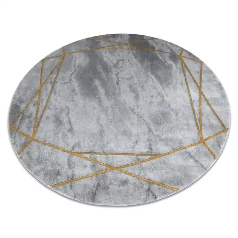 Quantità Limitata Tappeto EMERALD esclusivo 1022 cerchio - glamour, elegante Marmo, géométrique grigio / oro
