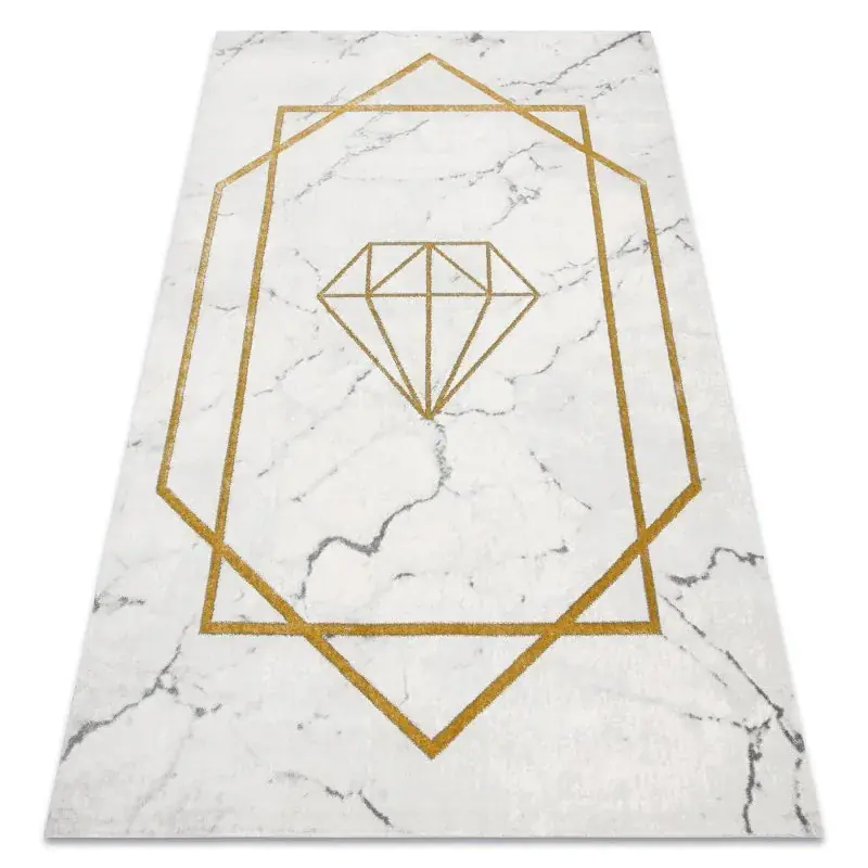 Tappeto EMERALD esclusivo 1019 glamour, elegante diamante, Marmo crema / oro Professionale