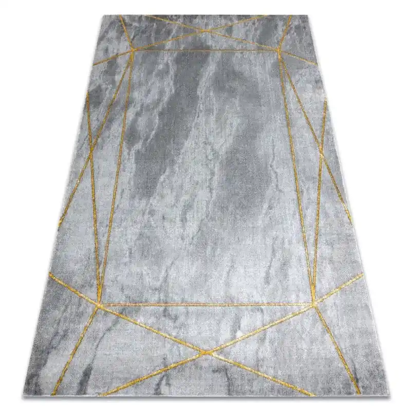 Offerta Speciale Tappeto EMERALD esclusivo 1022 glamour, elegante géométrique, Marmo grigio / oro