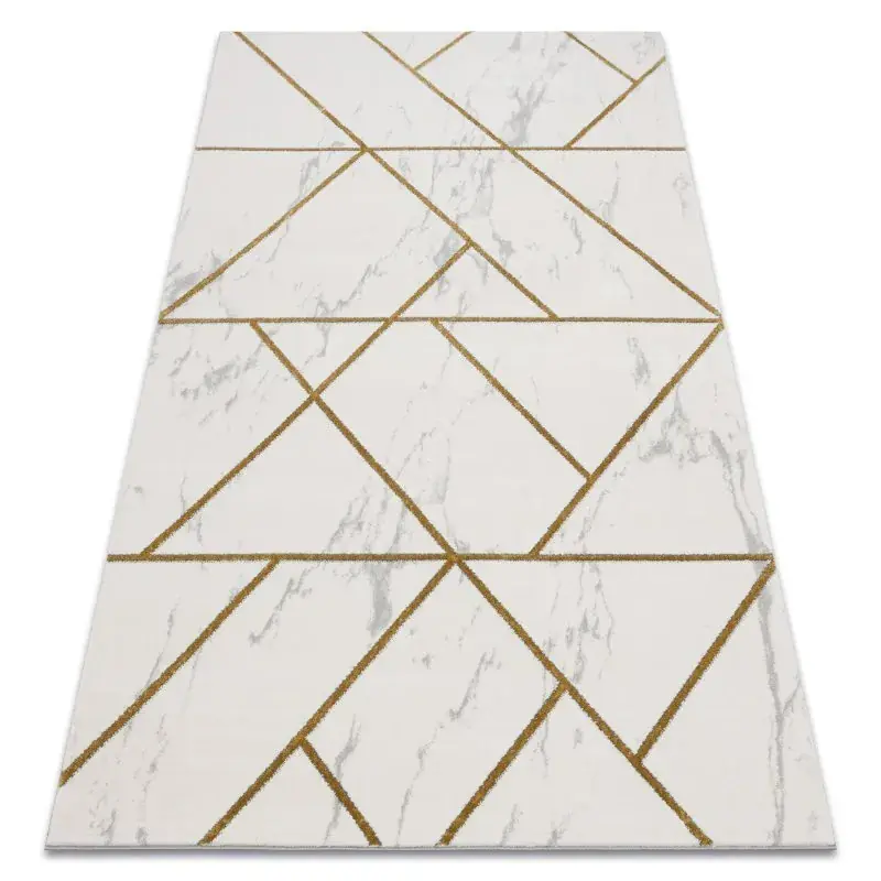 Promo Stagionale Tappeto EMERALD esclusivo glamour, elegante géométrique, Marmo crema / oro