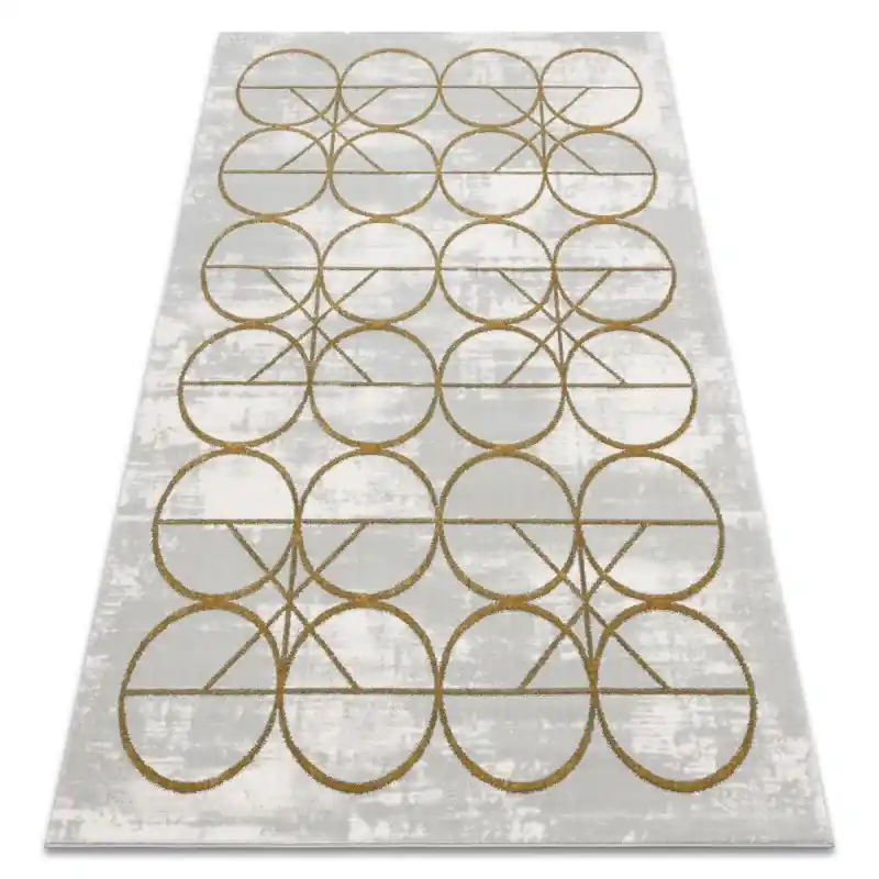 Saldi Tappeto EMERALD esclusivo glamour, elegante cerchi crema / oro