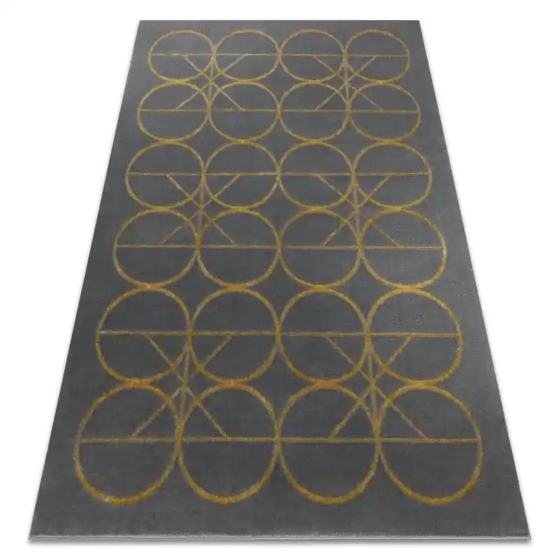 Must-Have Tappeto EMERALD esclusivo glamour, elegante cerchi grigio / oro