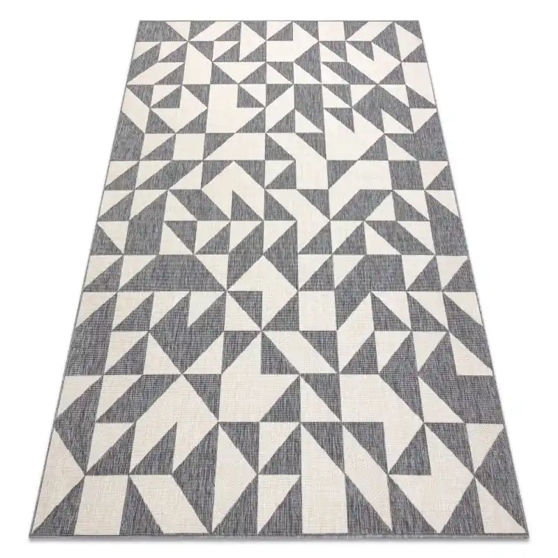 Promozione Esclusiva Tappeto SPRING 20414332 triangoli, di corda, ad anello - grigio / crema