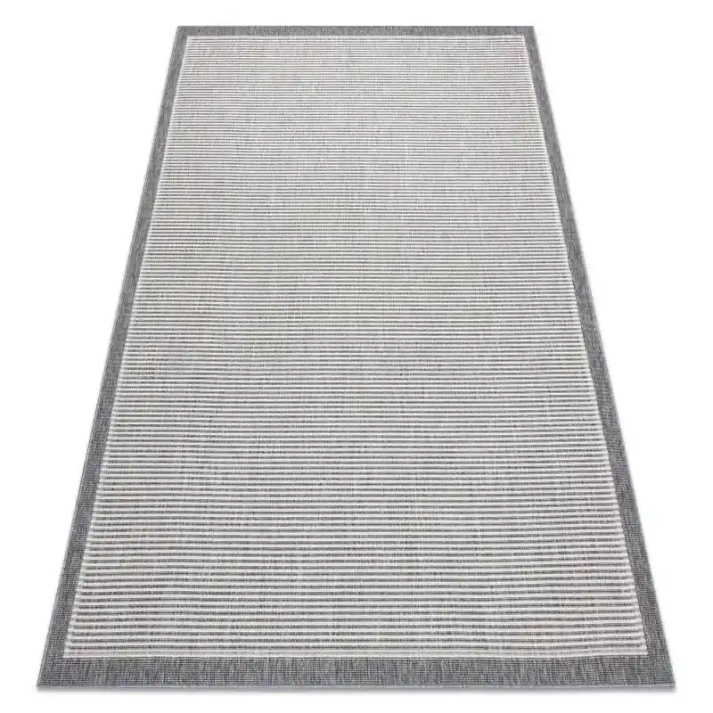 Reso Gratuito Tappeto SPRING 20411332 Linee, telaio di corda, ad anello - grigio