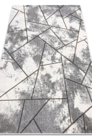 Vendita Finale Tappeto NOBLE moderno 67 Vintage, geometrico - Structural due livelli di pile crema / grigio