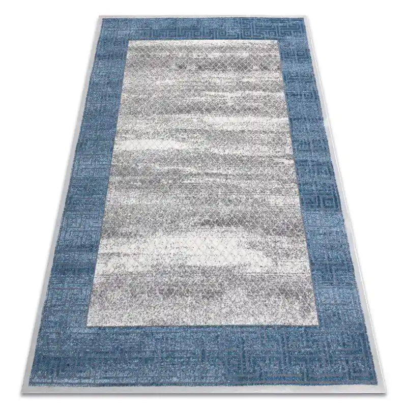 Offerta Del Giorno Tappeto NOBLE moderno 68 Telaio, greco vintage - Structural due livelli di pile crema / blu