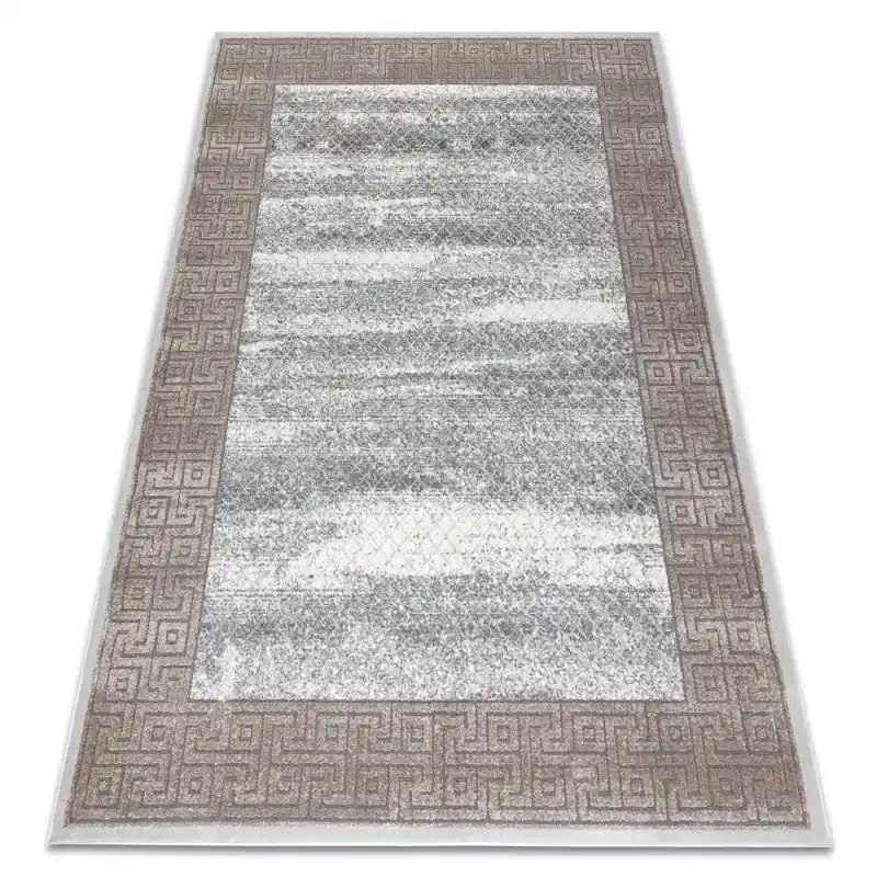 Spedizione Espresso Tappeto NOBLE moderno 67 Telaio, greco vintage - Structural due livelli di pile crema / beige