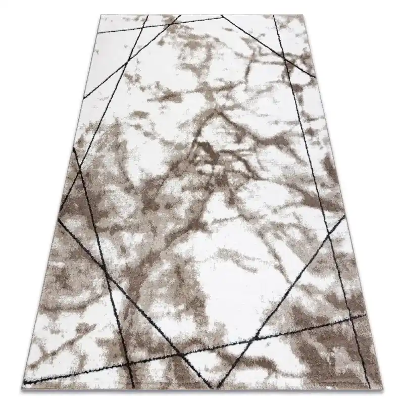 Tappeto moderno COZY Lina, geometrico, Marmo - Structural due livelli di pile maro Compra Oggi Stesso