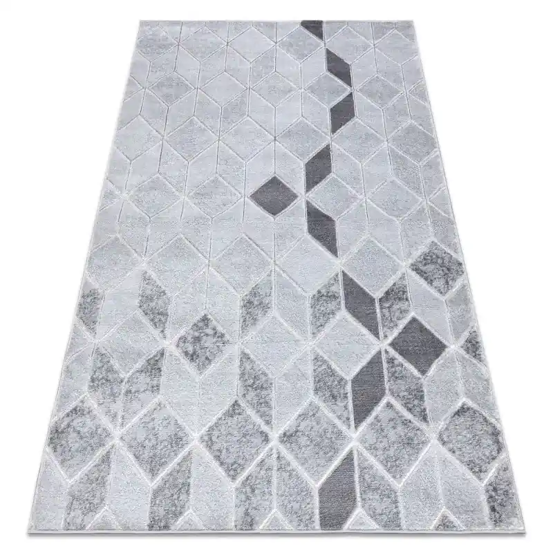 Tappeto MEFE moderno B400 Cubo, geometrico 3D - Structural due livelli di pile grigio Esclusivo