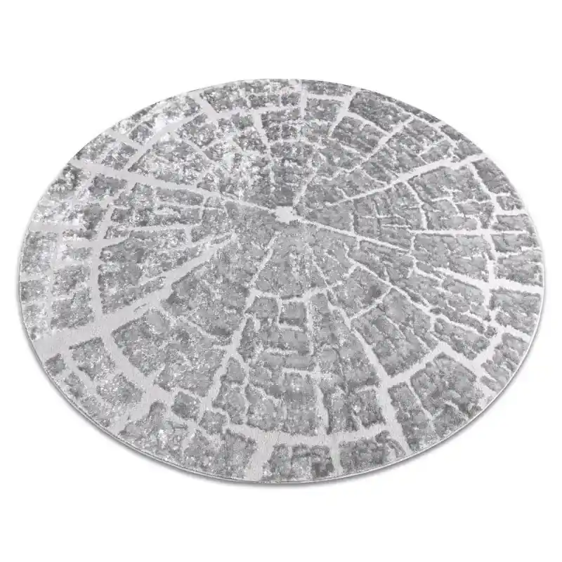 Tappeto MEFE moderno Cerchio Albero Legna - Structural due livelli di pile grigio Soddisfatti O Rimborsati