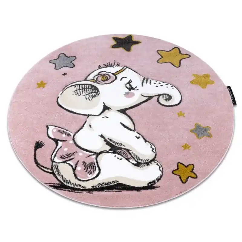 Tappeto PETIT L& 039;ÉLÉPHANT ELEFANTE STELLA cerchio rosa Offerta Speciale