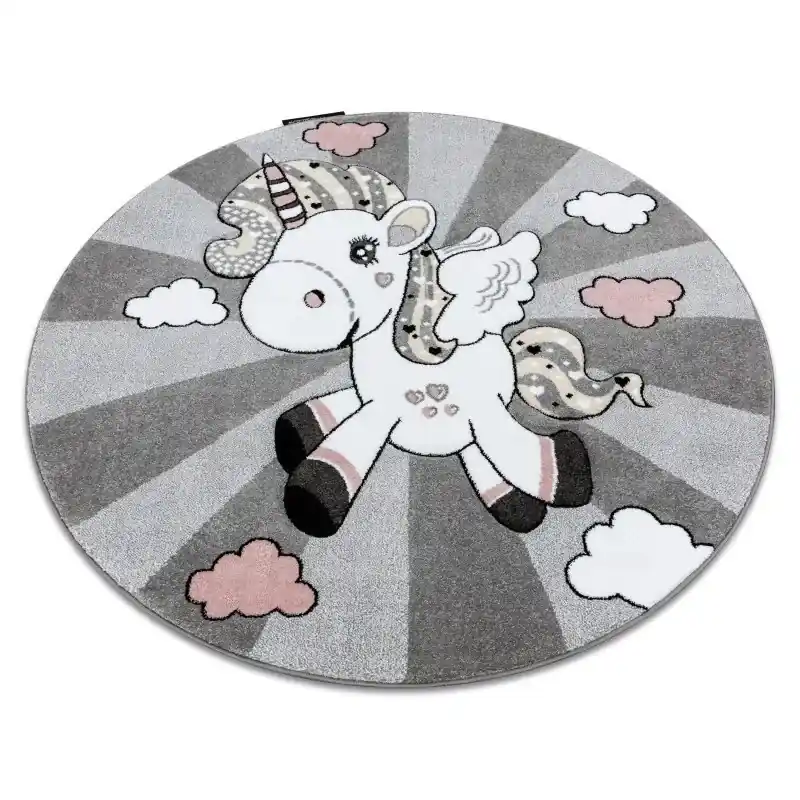 Tappeto PETIT UNICORN UNICORNO cerchio grigio Ultima Occasione