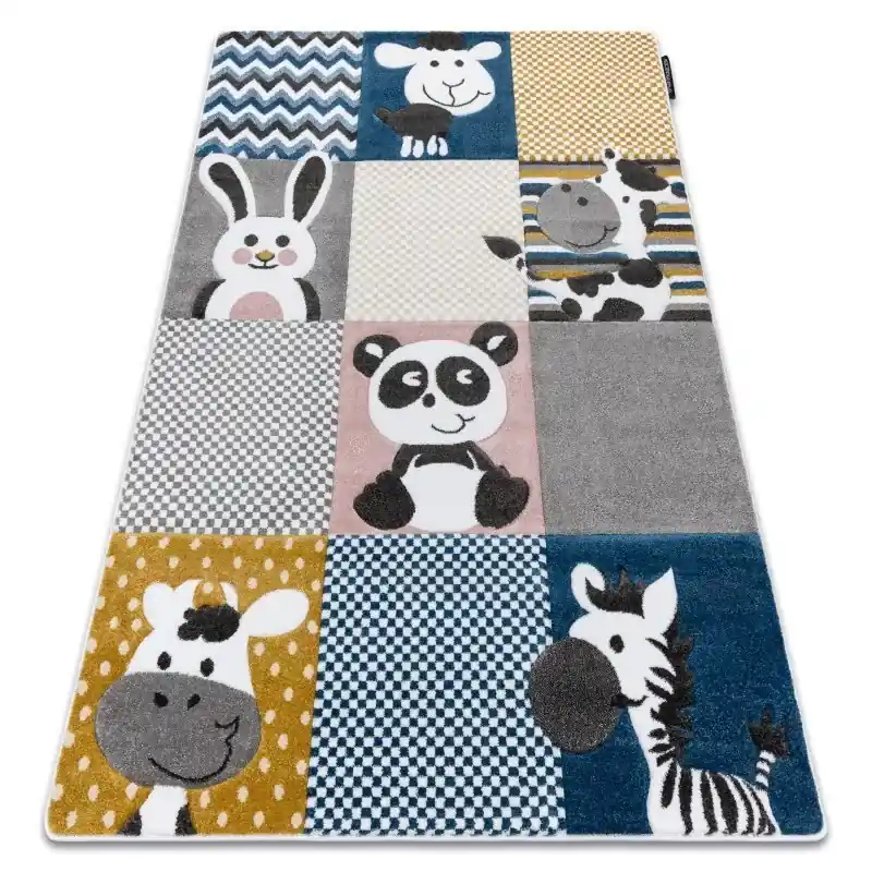 Spedizione Espresso Tappeto PETIT ZOO ANIMALI crema / grigio