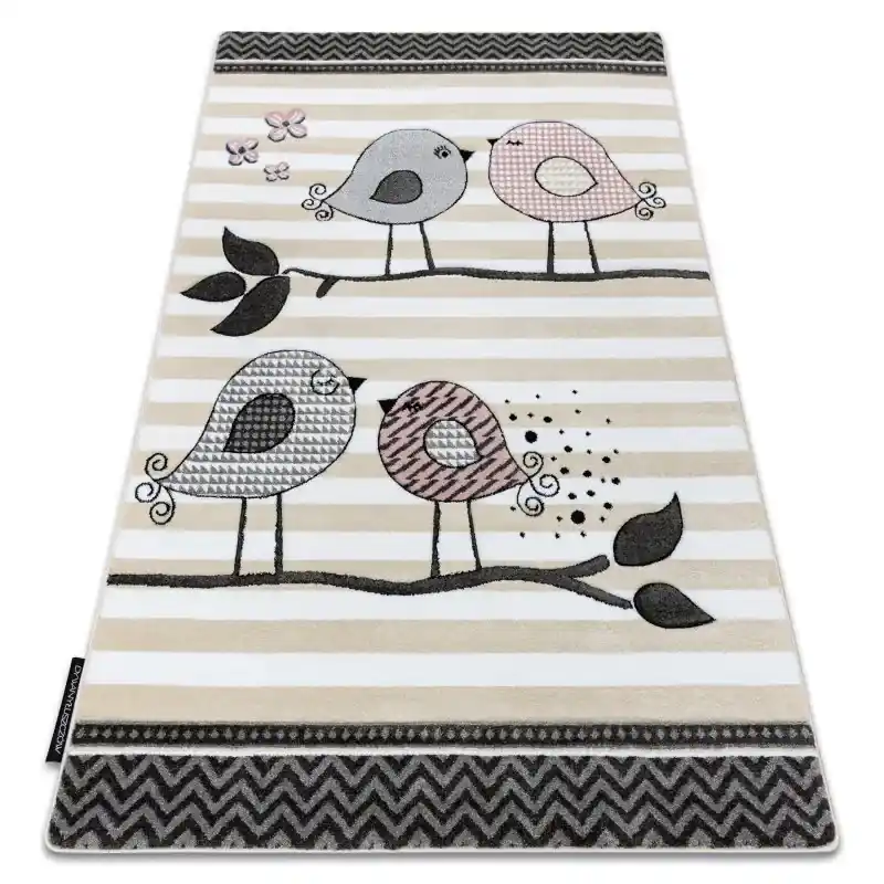 Economico Tappeto PETIT BIRDS UCELLINI crema