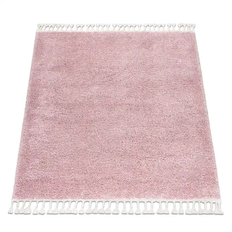 Ultimissimo Modello Tappeto BERBER quadrato rosa Frange berbero marocchino shaggy