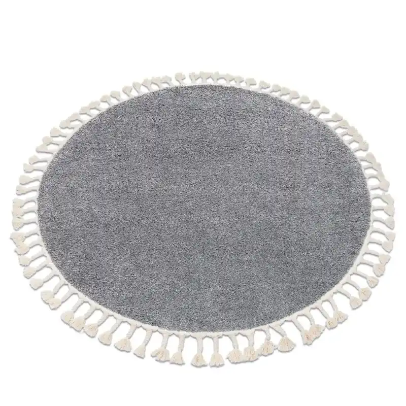 Tappeto BERBER 9000 cerchio grigio Frange berbero marocchino shaggy Occasione