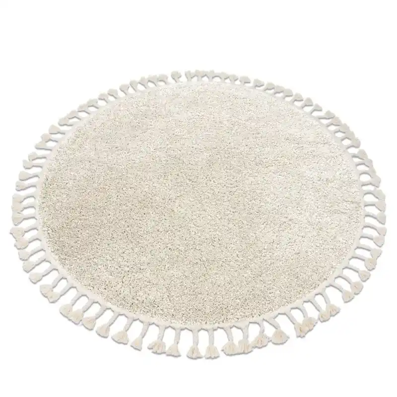 Prezzo Scontato Tappeto BERBER cerchio crema Frange berbero marocchino shaggy