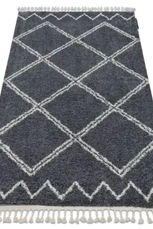 Affare Tappeto BERBER ASILA grigio / bianco Frange berbero marocchino shaggy