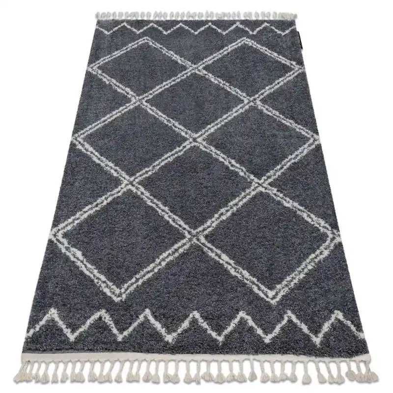 Affare Tappeto BERBER ASILA grigio / bianco Frange berbero marocchino shaggy