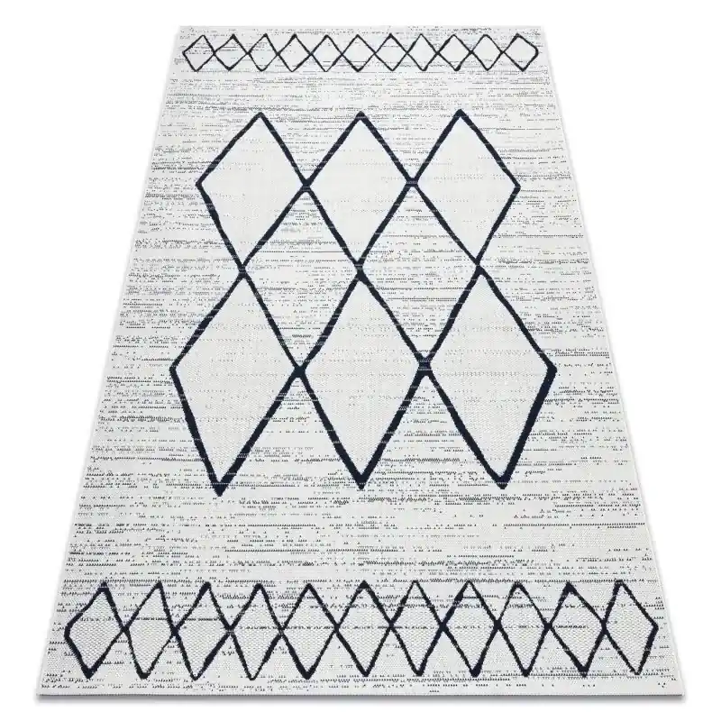 Bestseller Tappeto DI SPAGO SISAL Colore Rombi Quadri Bianco