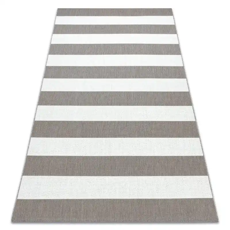 A Buon Prezzo Tappeto SISAL FLAT 48644686 Strisce bianca beige