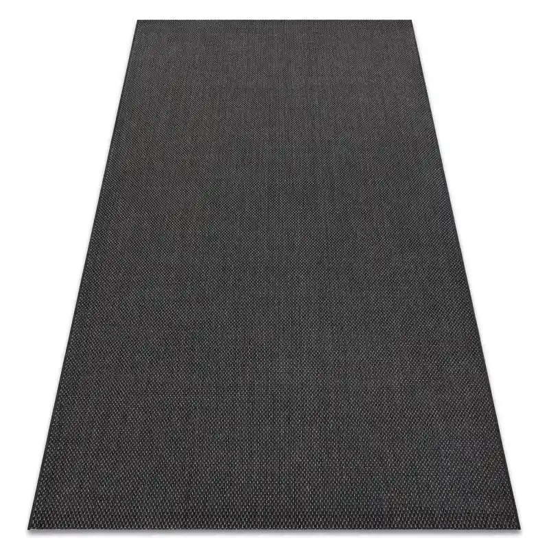Prezzo Ridotto Tappeto di corda sisal FLAT 48663/090 nero liscio