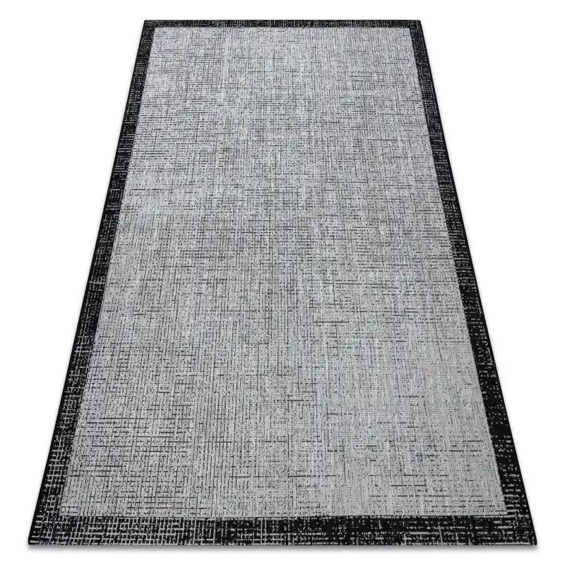 Esclusivo TAPPETO DI SPAGO SISAL FLOORLUX Telaio argento / nero
