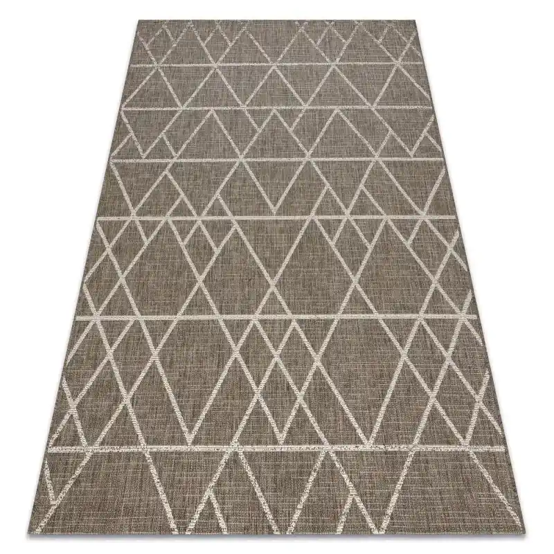 Reso Gratuito TAPPETO DI SPAGO SISAL FLOORLUX 20508 taupe / champagne TRIANGOLI