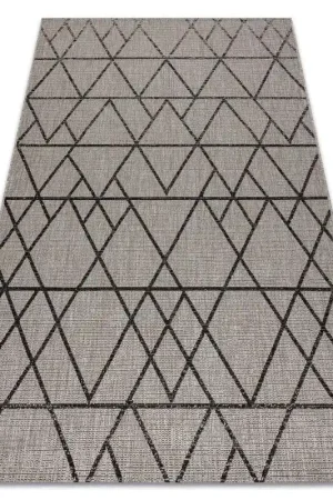 Bestseller TAPPETO DI SPAGO SISAL FLOORLUX 20508 argento / nero TRIANGOLI
